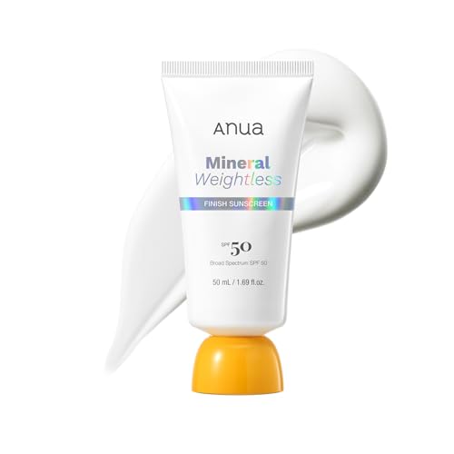 ANUA Mineral Weightless SPF 50 Sunscreen - Fragrance-Free, Travel Size 1.69 fl oz, Original