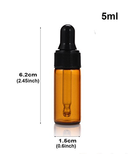 10pcs 5ml Amber Glass Bottles with Eye Dropper
