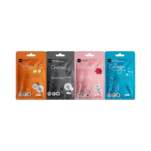 celavi Face Mask Set Korean Beauty Essence Facial Paper Sheet Mask Korea Skin Care Moisturizing 4 Packs of each 12 New flavors K-Beauty Skincare 48 masks in a pack Made in Korea