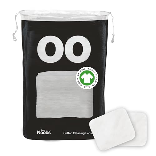 Love Noobs Organic Baby Cotton Pads 60 Ct XL Lint-Free Reusable Wipes