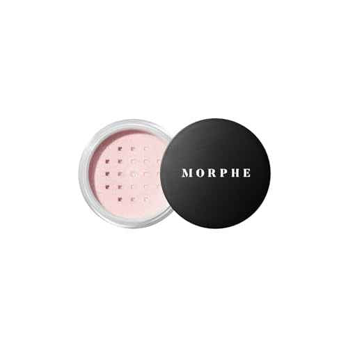 Morphe Mini Bake & Set Setting Powder - Lightweight, Talc-Free Finishing Powder for Face Makeup with a Soft, Natural Finish - Minimizes Shine for Up to 24HR - Brightening Pink (0.09 oz)