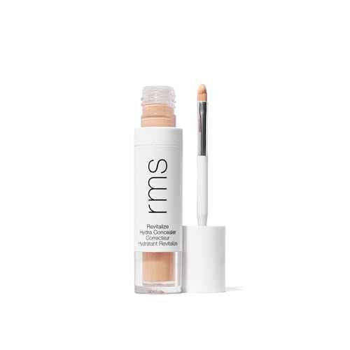 RMS Beauty Revitalize Hydra Concealer, Medium Coverage Hydrating Liquid Complexion Perfector, Skincare-Infused Lightweight and Creaseproof with Built-In Brush Applicator
