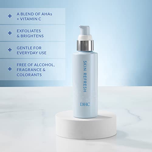 DHC Skin Refresh, Gentle Leave-on Liquid Exfoliator, Exfoliates Dull, Uneven Skin Tone and Texture, Reveals Soft, Smooth, Luminous Glow, All Skin Types, 3.38 fl oz