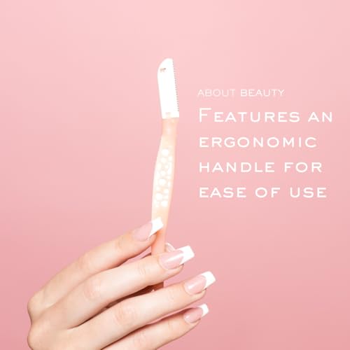About Face Fuzz-Free Facial Razors - 18 Beauty Groomers for Hair Removal, Ideal for Shaving, Exfoliating, Dermaplaning and Brow Shaping, Japanese Steel Gently Removes Facial Hair