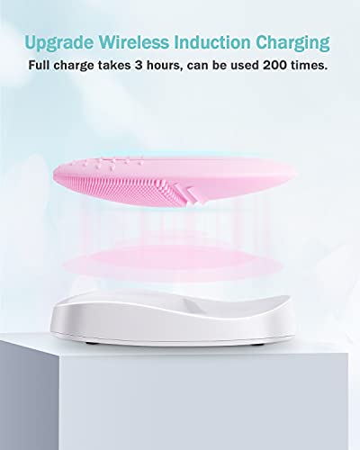 EZBASICS Sonic Silicone Facial Cleansing Brush & Face Scrubber (Pink)