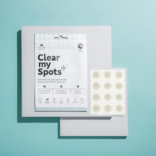 Nature Spell Clear My Spots Patches, Removes Dirt and Excess Oils, Targets Pimples and Blemishes, Vegan, Translucent, 36 Patches