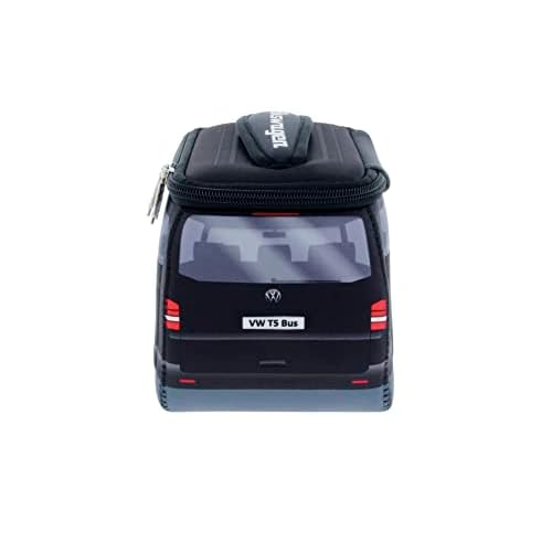 BRISA VW Collection - Volkswagen Neoprene Universal Makeup Cosmetics Toiletry Travel Pharmacy Bag in T5 Bus Design (Black/Large)