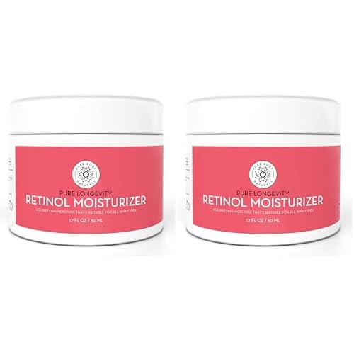 Pure Body Naturals Retinol Moisturizer, 1.7 Ounces - Moisturizing Retinol Cream for Face, Age Defying Eye Cream for Wrinkles and Lines with Hyaluronic Acid, Shea Butter, and Jojoba Oil (Pack of 2)