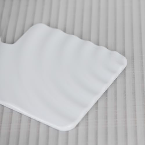 Funerom Square Hand Mirror with Handle for Women, White, 9 x 5.9 Inches - Travel-friendly Vanity Accessory