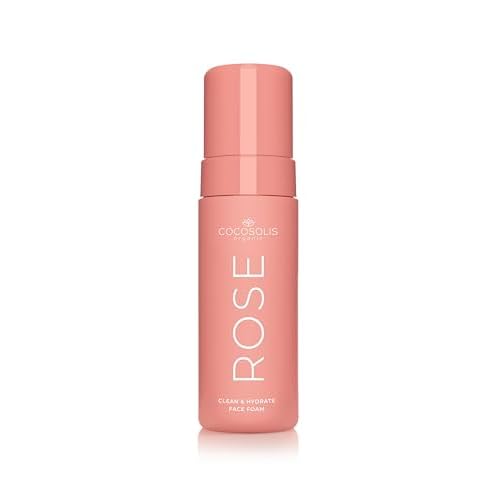 COCOSOLIS Rose Clean & Hydrate Face Foam Deep Pore Facial Cleansing Foam with Moisturising Hyaluronic Acid and Glycerine