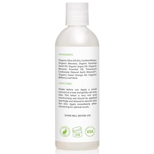 Organic Body Lotion - USDA Certified Organic Nourishing Hand & Body Lotion - Unscented - 8 fl oz
