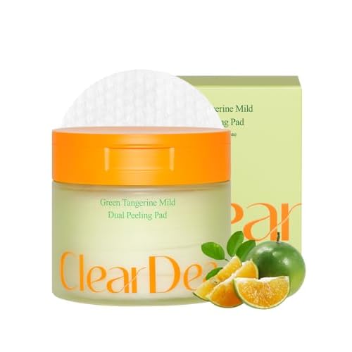 Green Tangerine Dual Peeling Pad ? Korean Exfoliating Toner Pads with 4HA Complex, Jeju Citrus Vinegar, Oil Control, Dual-Sided Texture, Hydrating & Smoothing, 50 Pads