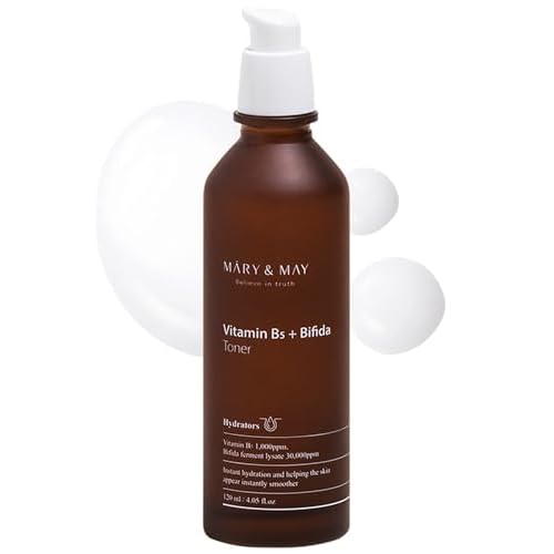 Mary&May Vitamin B5 + Bifida Toner - Nourishing Face Toner for Enhanced Skin Barrier Strength and Moisture Retention - 30,000ppm Bifida Fermentation & 1,000ppm Vitamin B5, 4.06 fl.oz.