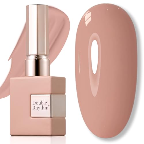 Double Rhythm Warm Nude Gel Polish 15ML – Same Color, Soak Off Nail Art Manicure