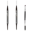 3 Packs 2-in-1 Dual-Ended Waterproof Eyebrow Pencil with 4-Fork-Tip Brow Pen and Precise Brow Pencil Create Natural Hair-Like Brows, with Dual-ended Eyebrow Brush (3# Dark Gray)