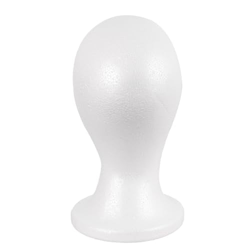 MapofBeauty White Foam Wig Head Stand & Mannequin Display for Hats, Masks