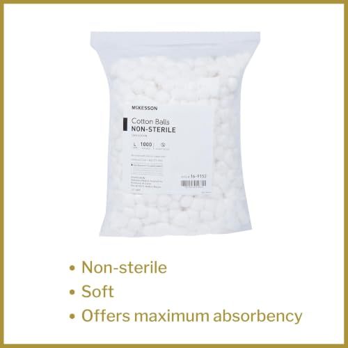 McKesson Large Cotton Balls Bulk 1000 Count for Face & Wound Care