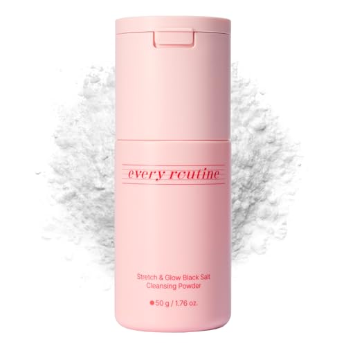 Stretch & Glow Black Salt Cleansing Powder ? Powder-to-Foam Exfoliating Cleanser with Hawaiian Black Salt & Kaolin, Pore-Clearing Daily Face Wash (50 g / 1.76 oz)