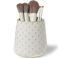 Ceramic Makeup Brush Holders, Farmhouse Bathroom Vanity and Countertop, Brushes Cup for Bathroom Cosmetics, Lipsticks, Vanity Desktop Storage (Vintage White)