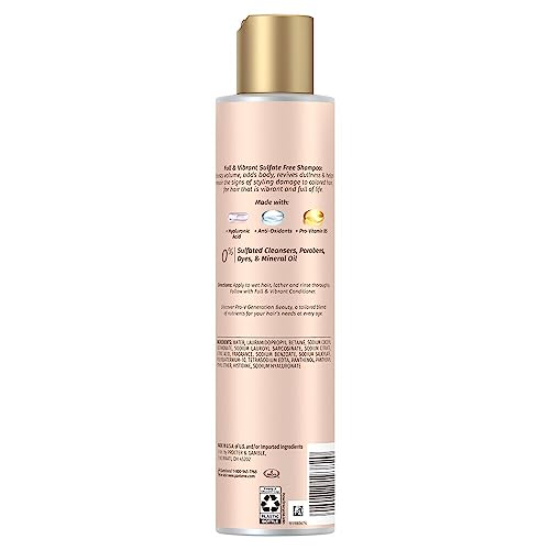 Pantene Generation Beauty Full & Vibrant Shampoo with Hyaluronic Acid, 9.6 Fl Oz
