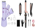 Ufree 3-in-1 Curling Wand Set with Flat Iron & Thermal Brush – Dual Voltage Hair Styling Kit