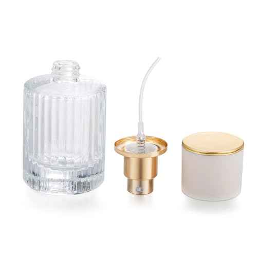 2 Pack 30ml Empty Perfume Spray Bottles, Refillable Fine Mist Atomizer Portable Travel Cologne Atomizers Fragrance Containers Sprayer for Perfume (30ML Black Cap and 30ML White Cap)