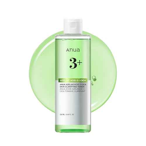 Anua Azelaic Acid 3 CICA Skin Claryfing Toner, Soothing & Clear Care, with Salicylic Acid & Azelaic Acid, Sebum & Spot Care, Suitable for Sensitive Skin, Korean Skin Care (250ml / 8.45 fl.oz.)