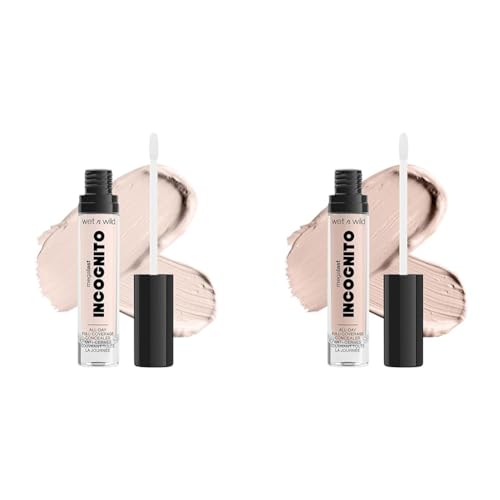 wet n wild Mega Last Incognito All-Day Full Coverage Liquid Matte Concealer Bundle, Fair Beige & Light Beige, 0.18 Ounce Each