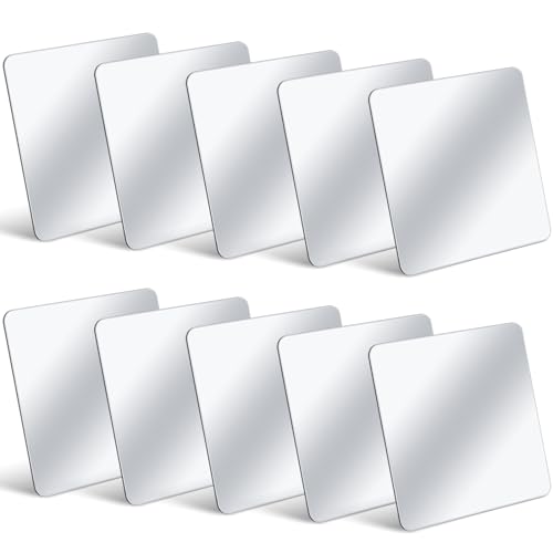 Dandat 10 Pcs Acrylic Mirror 6x6 Inch Unbreakable Safe