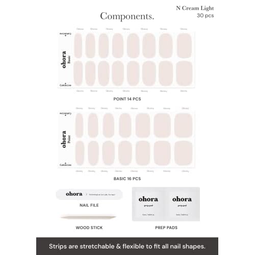 ohora Semi Cured Gel Nail Set of 2 (N Cream Light & N Classic Burgundy) - Professional Salon-Quality Nail Care