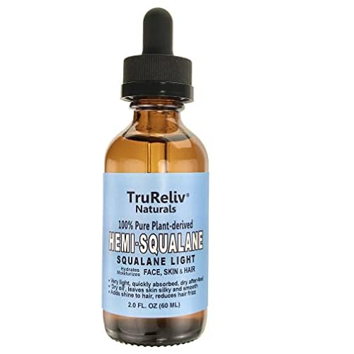 HemiSqualane 100% Pure Plant Derived, Very Light Dry Oil 2 Fl Oz, All Natural Moisturizes Hydrates Face Skin Body Hair for All Skin Types