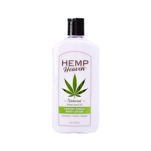 Hemp Heaven Moisturizing Body Lotion - Lavender Dreams scent made with Natural Hemp Seed Oil, For Men & Women, 12 oz