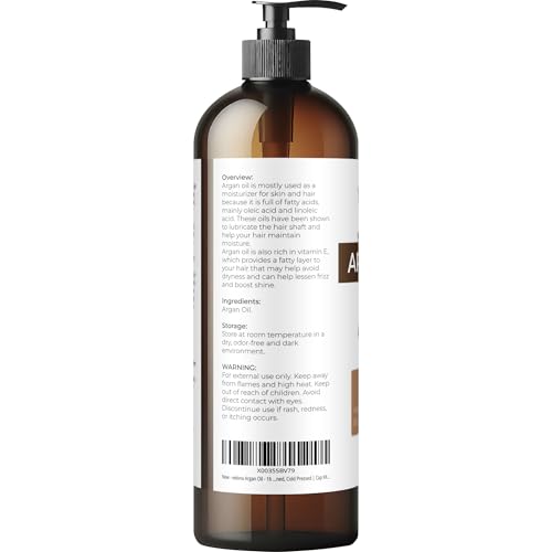 velona Argan Oil - 16 Fl Oz | 100% Pure and Natural | Morocco Oil | Skin, Body and Face Care | Nails Protector | Unrefined, Cold Pressed | Cap Kit