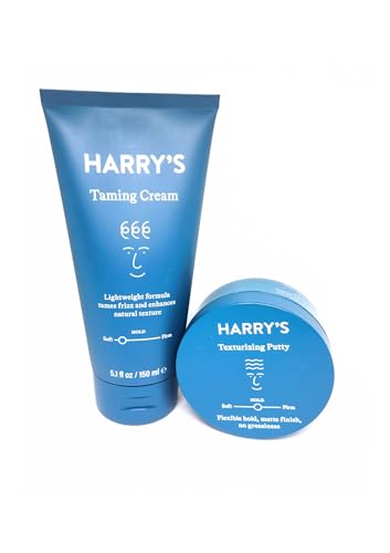 Harry's Hair Taming Cream & Texturizing Putty Set with Comb
