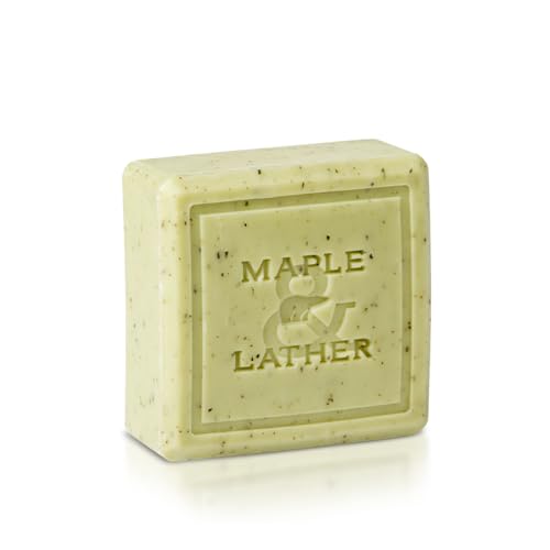 Maple & Lather Triple Milled Bar Soap with Shea Butter, Lemon Verbena Scent, Long-Lasting, Exfoliating, Moisturing, Sustainably Sourced, 209g - Made in Provence, France