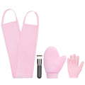 UNIMEIX 4 Pack Self Tanning Mitt Applicator Kit Self Tan Back Applicator with Self Tanning Glove for Self Tan Glove and Sunscreen Brush Kit (Pink)