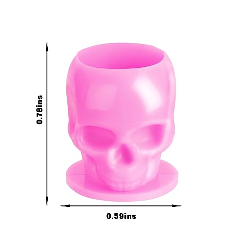 Disposable Skull Tattoo Ink Caps - Pink, 50 Pcs - Professional Tattoo Supplies
