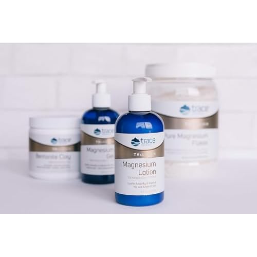 Trace Minerals Magnesium Moisturizing Lotion - Clean Magnesium Cream for Smooth, Soft Skin - Supports Muscles - Hydrates & Easily Absorbs - Aids Against Blemishes - Unscented - 8 fl oz