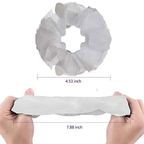 9 Pcs Light Up White Scrunchies, 3 Light Modes Halloween Led Hair Tie, Light Scrunchy for Girls, Glow Bands Ponyair Htail Holder Glow in the Dark Hair Accessories Neon Rave party supplies (White)