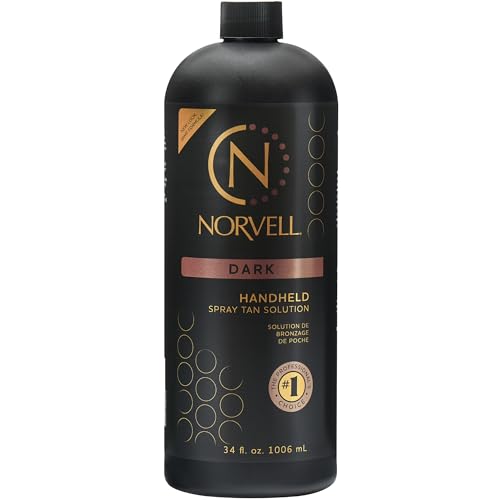 Norvell Premium Spray Tan Solution Dark 34 fl oz ? Professional Sunless Tanning Formula for Deep Natural Bronze, Streak-Free, Fast-Drying, Long-Lasting Sunless Color
