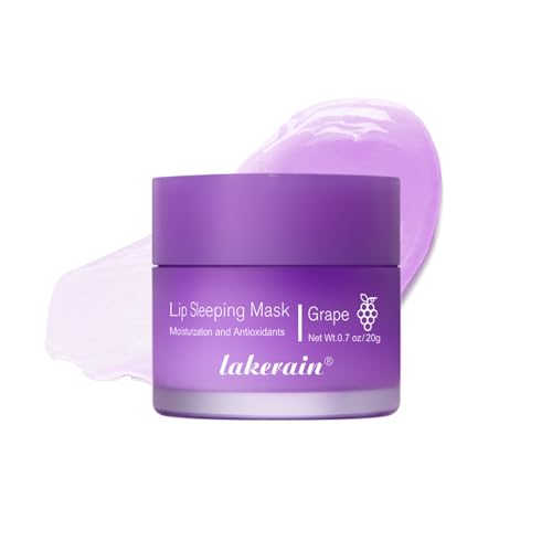 ZAMANIYA Lip Sleeping Mask,Moisturizing Lip Mask with Vitamin C,Day & Night Repair Lip Balm Improves Dry Lips,Nourishes and Moisturizes,Lightens Lip Lines and Brightens Lip Color 0.7oz(04-Grape)