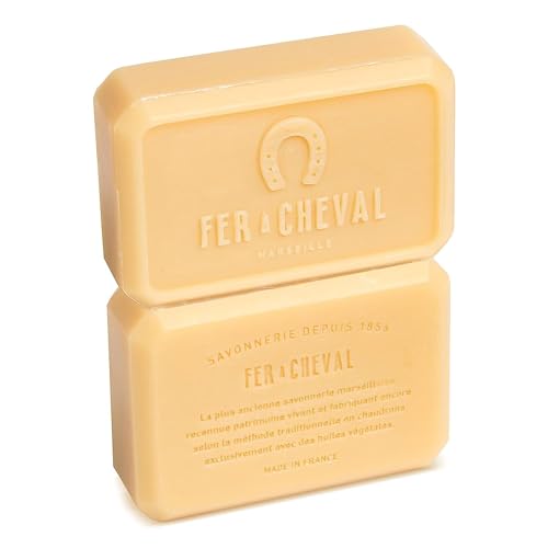 Fer ? Cheval Gentle Perfumed Soap Bars, Organic Body Bath Soap, Moisturizing Natural Bar Soap for Men and Women, 125 g/4.41 oz, Pack of 2 - Amber Jasmine