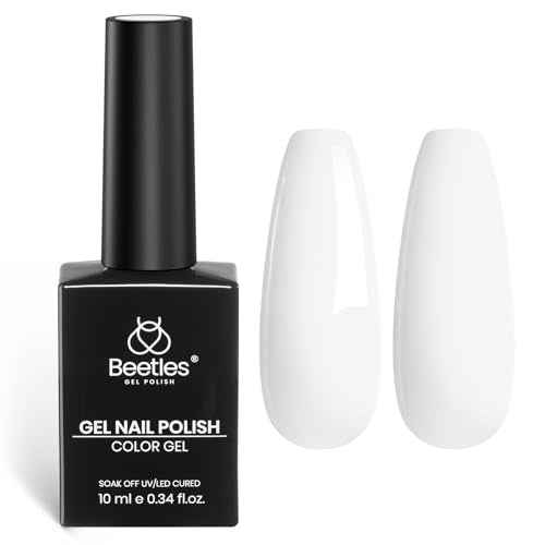 beetles 10ML White Gel Polish - 1pc Pure White Gel Polish French Nail Art Manicure Salon DIY Design at Home Soak Off UV Gel Nails