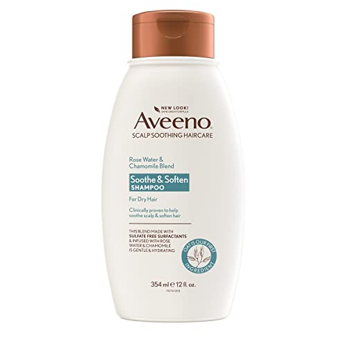 Aveeno Rose Water & Chamomile Shampoo for Dry Hair, Hydrating, 12 fl oz