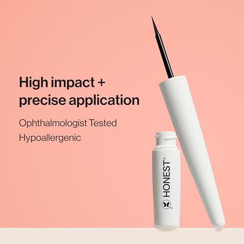 Honest Beauty Liquid Eyeliner Pen, Black Flake-Proof