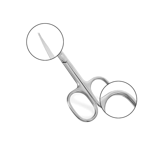 Stainless Steel Curved Eyebrow Scissors 2-Pack - Nail & Cuticle Trimmer