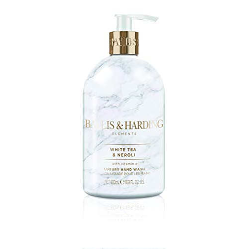 Baylis & Harding Liquid Hand Soap Wash with Dispenser, Elements, White Tea & Neroli, 16.9oz/500ml (3-Pack)