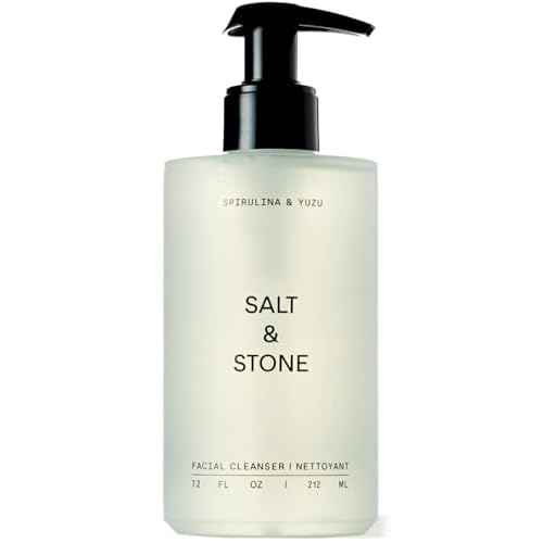 Salt & Stone Facial Cleanser for Women & Men, Spirulina & Yuzu Gentle Facial Wash with Hyaluronic Acid, Squalane, For All Skin Types, Vegan, Cruelty Free, 7.2 oz