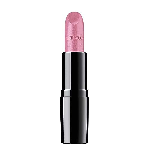 ARTDECO Frosted Rose Lipstick - Long Lasting Plumping Lip Color with Hyaluronic Acid - Creamy, Pearly Finish - 0.14 Oz