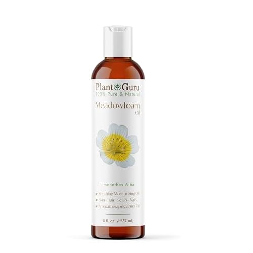 Plant Guru Meadowfoam Oil 8 fl. oz. Cold Pressed 100% Pure Natural Carrier ? Skin, Face, Body, and Hair Moisturizer. Ideal for DIY Creams, Lotions, and Lip Balms